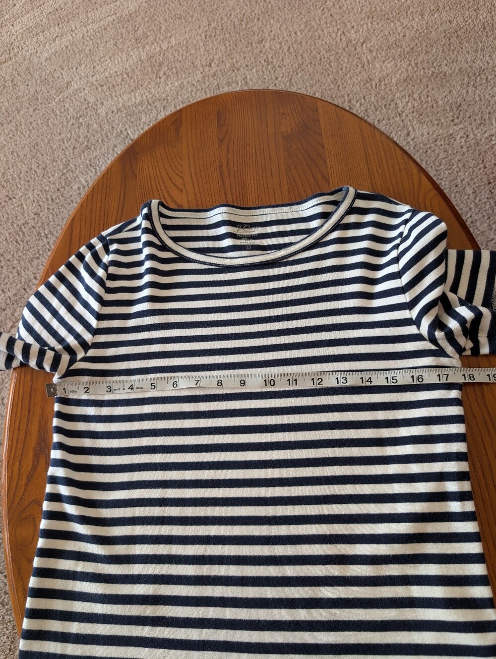 J Crew Cotton Blue Stripe Short Sleeve Two Top Bundle, Size L - Picture 9 of 16